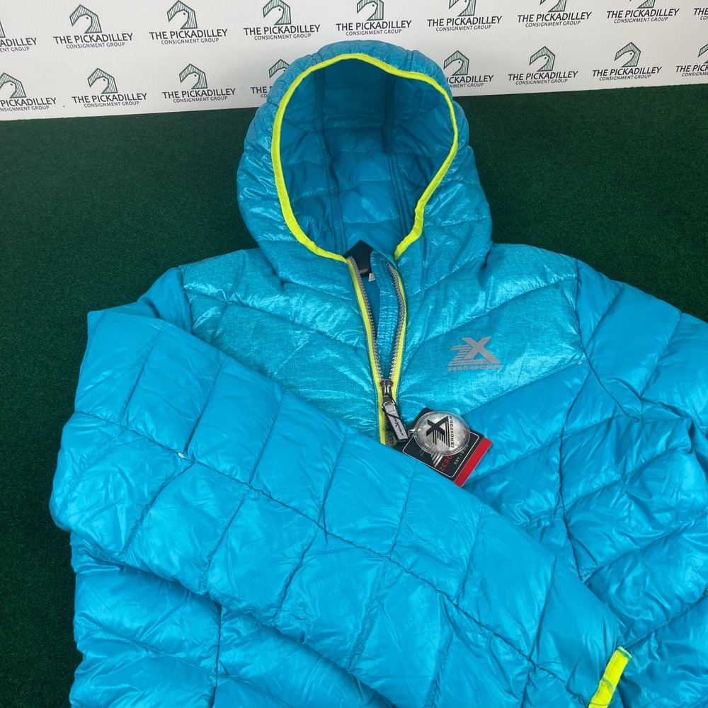 ZeroXposur Girls Teal Puffer Hooded Jacket Size 14 / 16 Down Feather Blend